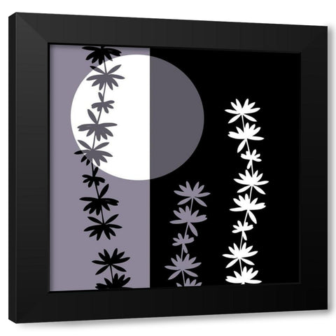 Crepuscule floral II Black Modern Wood Framed Art Print with Double Matting by Desire, Magalie