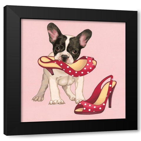 In her shoes Black Modern Wood Framed Art Print by Cazenave, Maryline