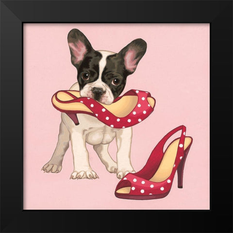 In her shoes Black Modern Wood Framed Art Print by Cazenave, Maryline