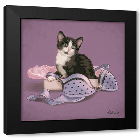 Dans la dentelle Black Modern Wood Framed Art Print with Double Matting by Cazenave, Maryline