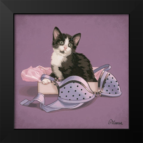 Dans la dentelle Black Modern Wood Framed Art Print by Cazenave, Maryline