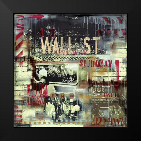 Wall St Station Black Modern Wood Framed Art Print by Gachaga, Vincent