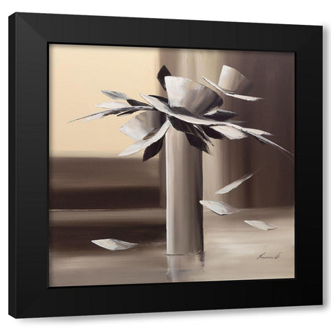 Equilibre Black Modern Wood Framed Art Print with Double Matting by Tramoni, Oliver