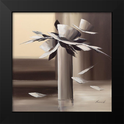 Equilibre Black Modern Wood Framed Art Print by Tramoni, Oliver