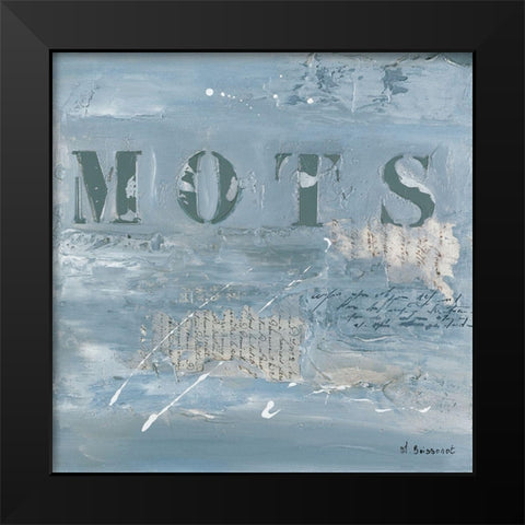 Mots Black Modern Wood Framed Art Print by Boissonot, Michelle