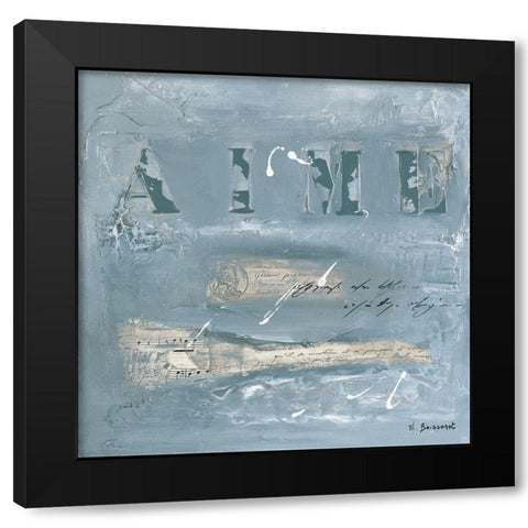 Aime Black Modern Wood Framed Art Print with Double Matting by Boissonot, Michelle