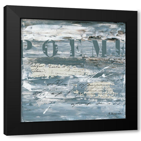 Poeme Black Modern Wood Framed Art Print with Double Matting by Boissonot, Michelle