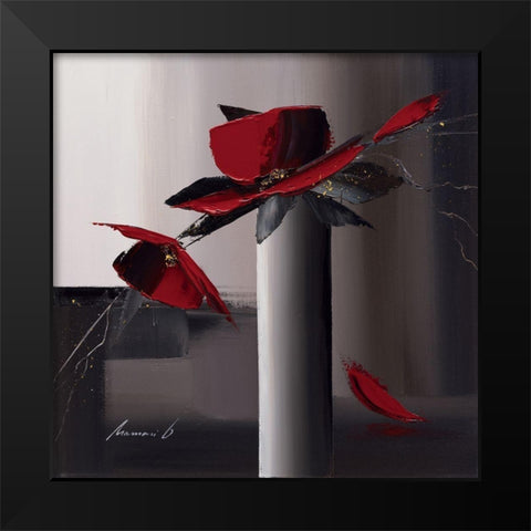 Geometrie florale II Black Modern Wood Framed Art Print by Tramoni, Oliver