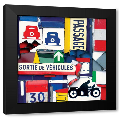 Sortie de vehicules  Black Modern Wood Framed Art Print with Double Matting by Costa, Fernando
