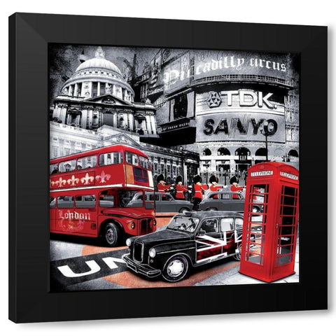 London Piccadilly Circus Black Modern Wood Framed Art Print by BRAUN Studio