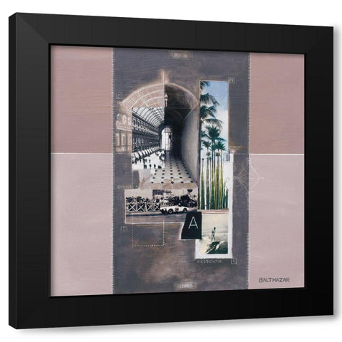 Emulsion Black Modern Wood Framed Art Print by Balthazar