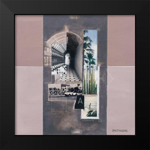 Emulsion Black Modern Wood Framed Art Print by Balthazar