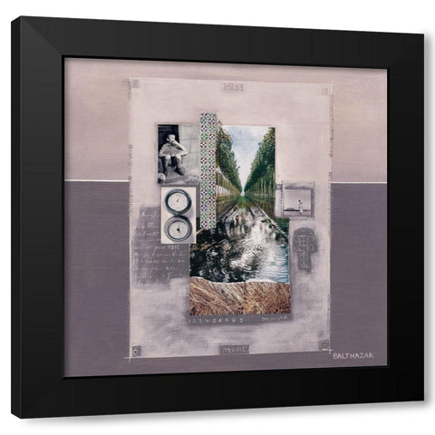 La marelle Black Modern Wood Framed Art Print with Double Matting by Balthazar