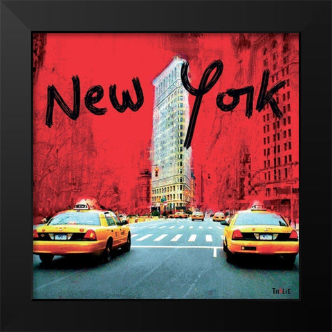 Flatiron Black Modern Wood Framed Art Print by Thalie