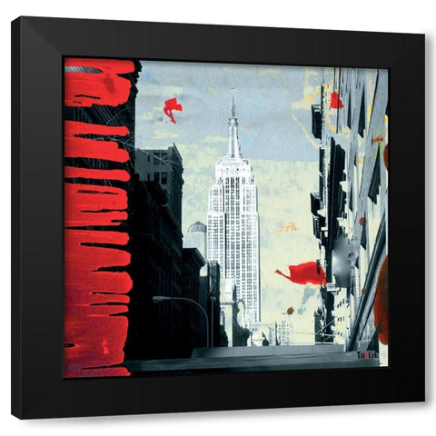 Wind Black Modern Wood Framed Art Print by Thalie