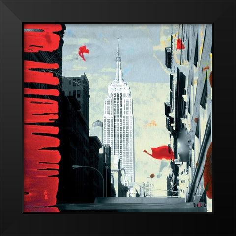 Wind Black Modern Wood Framed Art Print by Thalie