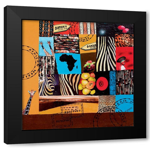 African World  Black Modern Wood Framed Art Print by Wozniak, Sophie
