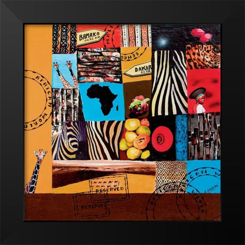 African World  Black Modern Wood Framed Art Print by Wozniak, Sophie