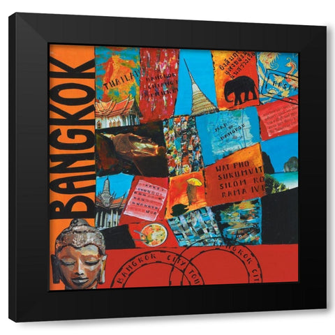 Bangkok Black Modern Wood Framed Art Print by Wozniak, Sophie