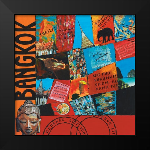 Bangkok Black Modern Wood Framed Art Print by Wozniak, Sophie