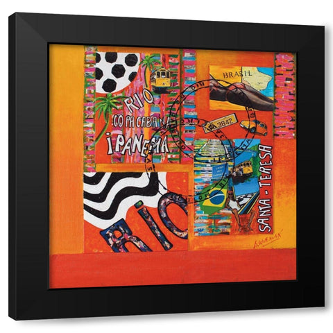 Rio de Janeiro Black Modern Wood Framed Art Print by Wozniak, Sophie