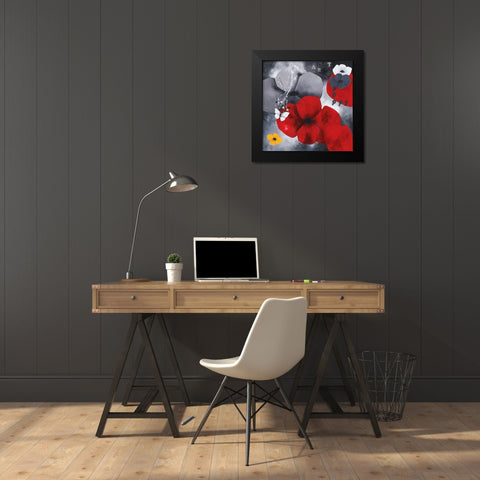 Art Poppy Black Modern Wood Framed Art Print by Pfaadt Aurelie