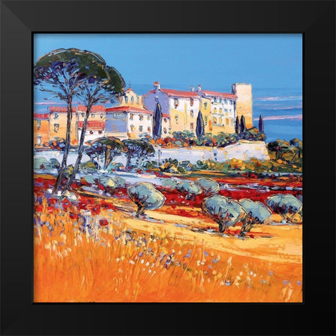 Le Castellet Black Modern Wood Framed Art Print by Corbiere