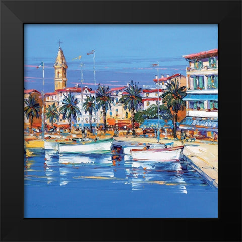 Sanary Black Modern Wood Framed Art Print by Corbiere