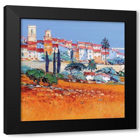 St. Paul de Vence Black Modern Wood Framed Art Print with Double Matting by Corbiere