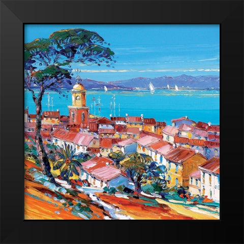 St. Tropez II Black Modern Wood Framed Art Print by Corbiere