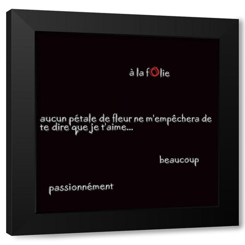 Aucun peÂ´tale Black Modern Wood Framed Art Print by Cilpa, Audrey and Fabrice