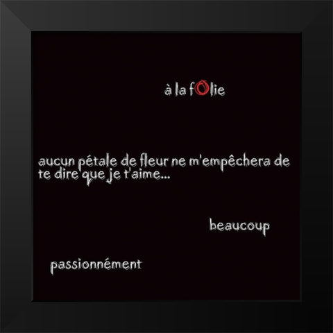 Aucun peÂ´tale Black Modern Wood Framed Art Print by Cilpa, Audrey and Fabrice