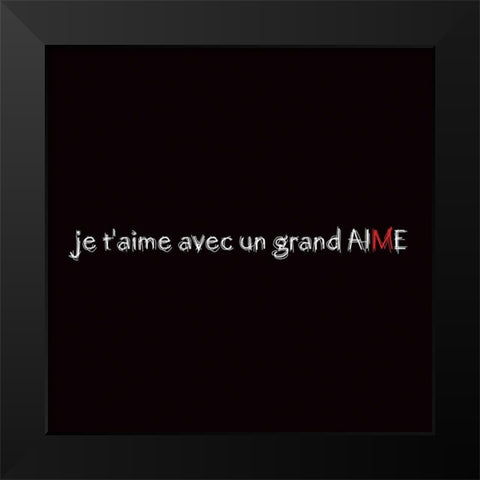 Un grand M Black Modern Wood Framed Art Print by Cilpa, Audrey and Fabrice