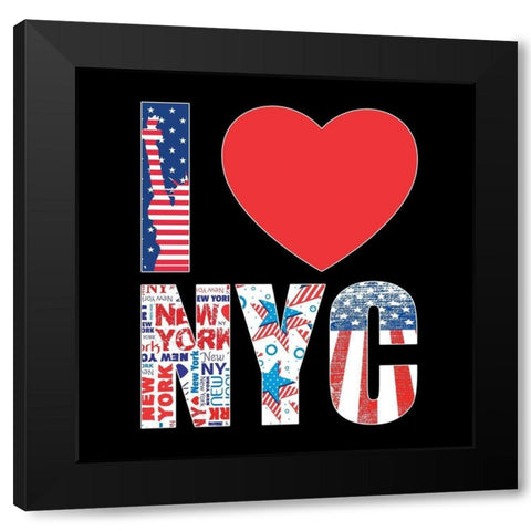 I love NY Black Modern Wood Framed Art Print by BRAUN Studio
