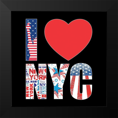 I love NY Black Modern Wood Framed Art Print by BRAUN Studio