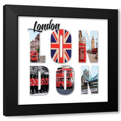 London Black Modern Wood Framed Art Print by BRAUN Studio