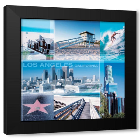 Los Angeles Black Modern Wood Framed Art Print with Double Matting by BRAUN Studio