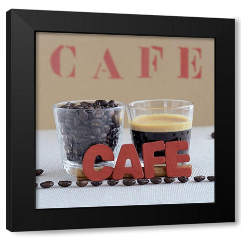Pause Cafe II Black Modern Wood Framed Art Print with Double Matting by Chatelain, Sonia