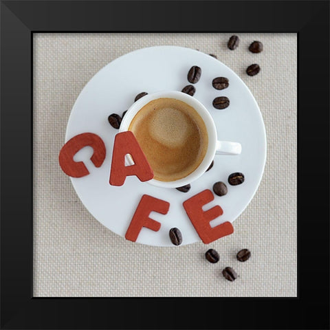 Pause Cafe III Black Modern Wood Framed Art Print by Chatelain, Sonia
