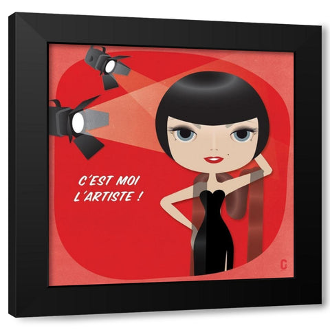 Nenette Star Black Modern Wood Framed Art Print with Double Matting by Nolf, Cecile