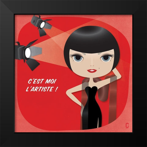 Nenette Star Black Modern Wood Framed Art Print by Nolf, Cecile