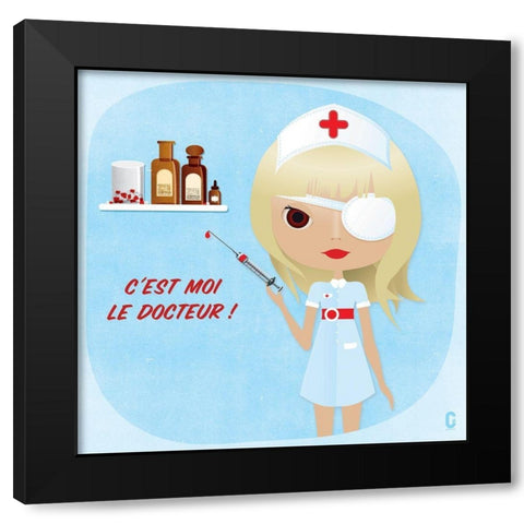 Nenette Docteur Black Modern Wood Framed Art Print by Nolf, Cecile
