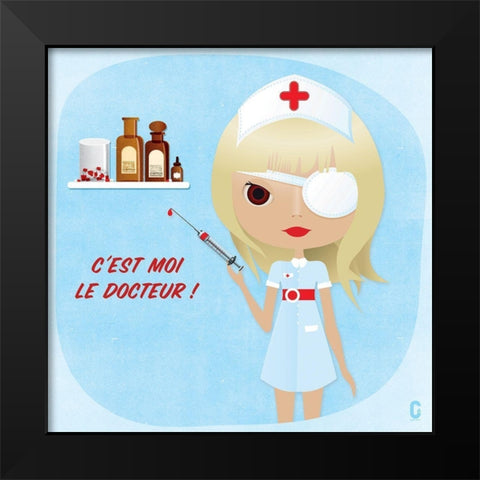 Nenette Docteur Black Modern Wood Framed Art Print by Nolf, Cecile