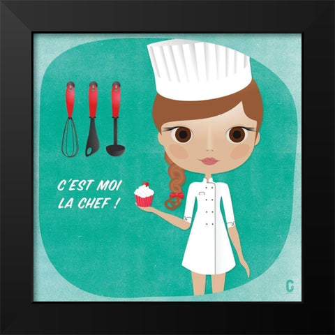 Nenette Chef Black Modern Wood Framed Art Print by Nolf, Cecile