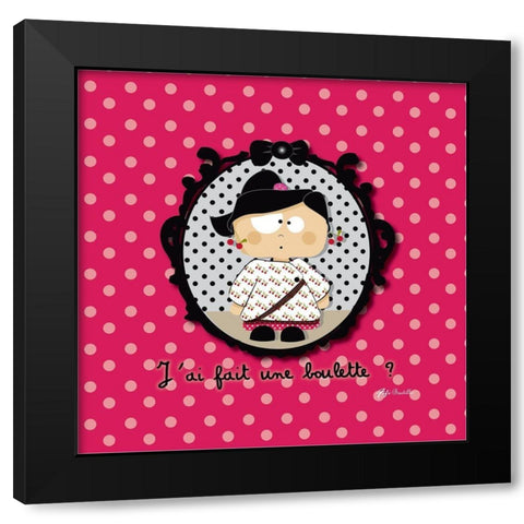 La boulette Black Modern Wood Framed Art Print by Fifi, Bastille