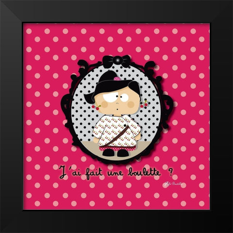 La boulette Black Modern Wood Framed Art Print by Fifi, Bastille