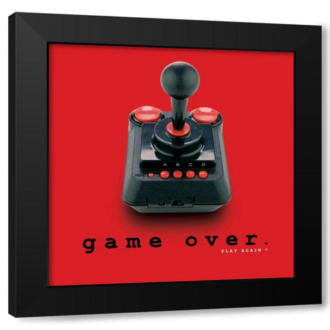 Game over Black Modern Wood Framed Art Print by BRAUN Studio
