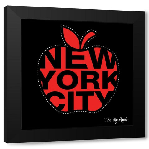 Big Apple Black Modern Wood Framed Art Print by BRAUN Studio