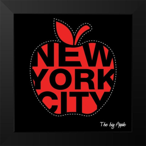 Big Apple Black Modern Wood Framed Art Print by BRAUN Studio