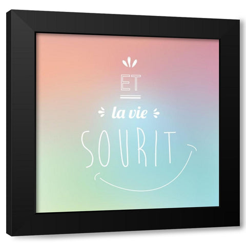 Et la vie sourit Black Modern Wood Framed Art Print with Double Matting by Braun Studio